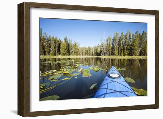 Sea Kayaking Jackson Lake In Grand Teton National Park, WY-Justin Bailie-Framed Photographic Print
