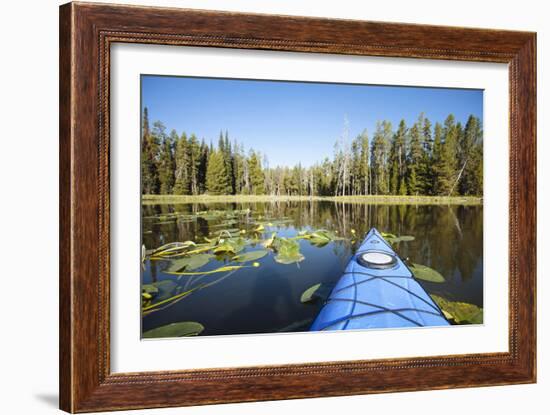 Sea Kayaking Jackson Lake In Grand Teton National Park, WY-Justin Bailie-Framed Photographic Print