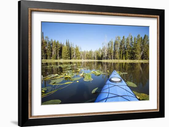 Sea Kayaking Jackson Lake In Grand Teton National Park, WY-Justin Bailie-Framed Photographic Print