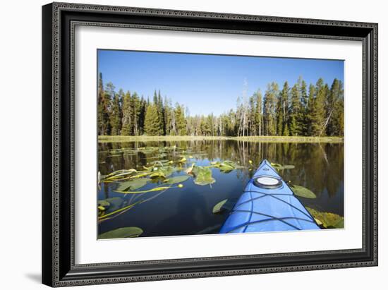 Sea Kayaking Jackson Lake In Grand Teton National Park, WY-Justin Bailie-Framed Photographic Print