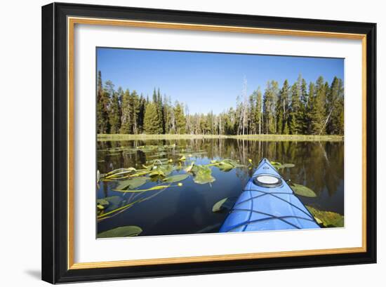 Sea Kayaking Jackson Lake In Grand Teton National Park, WY-Justin Bailie-Framed Photographic Print