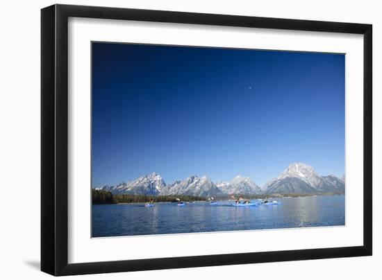 Sea Kayaking Jackson Lake In Grand Teton National Park, WY-Justin Bailie-Framed Photographic Print