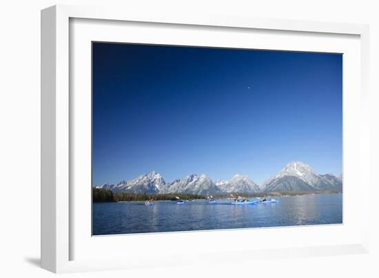 Sea Kayaking Jackson Lake In Grand Teton National Park, WY-Justin Bailie-Framed Photographic Print