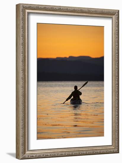 Sea Kayaking Jackson Lake In Grand Teton National Park, WY-Justin Bailie-Framed Photographic Print