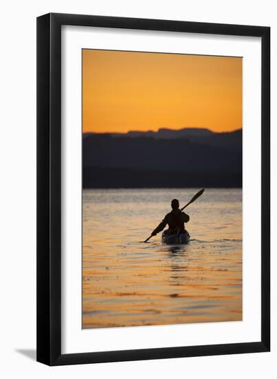 Sea Kayaking Jackson Lake In Grand Teton National Park, WY-Justin Bailie-Framed Photographic Print