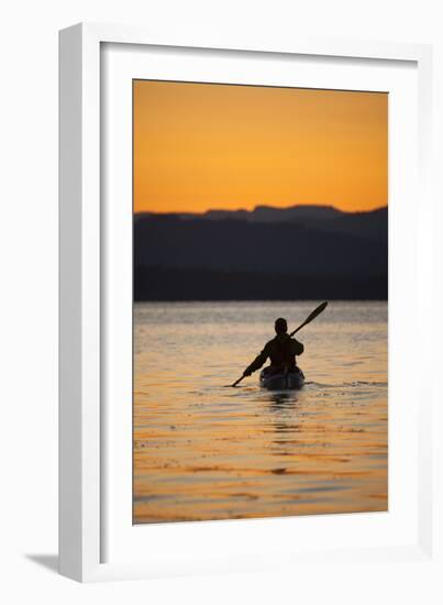 Sea Kayaking Jackson Lake In Grand Teton National Park, WY-Justin Bailie-Framed Photographic Print