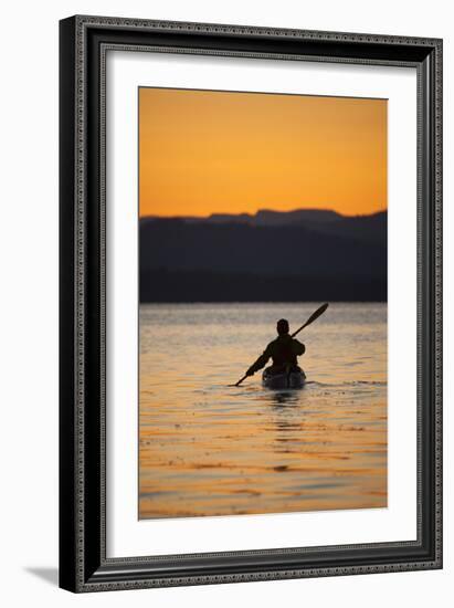 Sea Kayaking Jackson Lake In Grand Teton National Park, WY-Justin Bailie-Framed Photographic Print