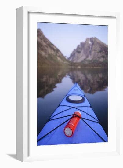 Sea Kayaking Jackson Lake In Grand Teton National Park, WY-Justin Bailie-Framed Photographic Print