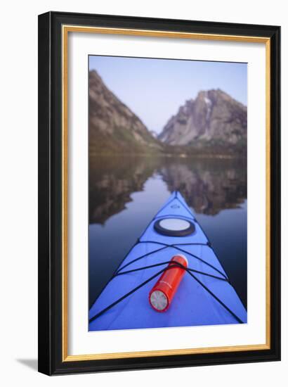 Sea Kayaking Jackson Lake In Grand Teton National Park, WY-Justin Bailie-Framed Photographic Print