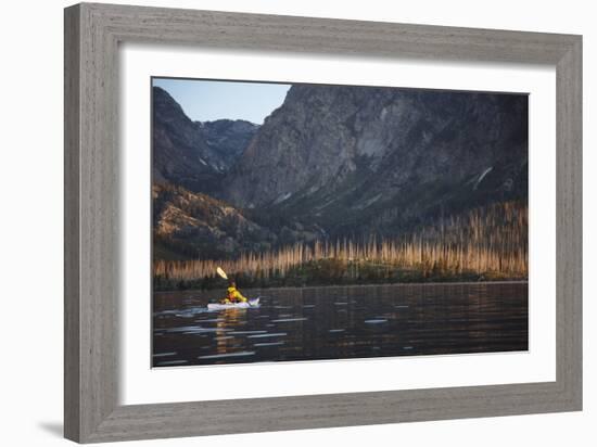 Sea Kayaking Jackson Lake In Grand Teton National Park, WY-Justin Bailie-Framed Photographic Print