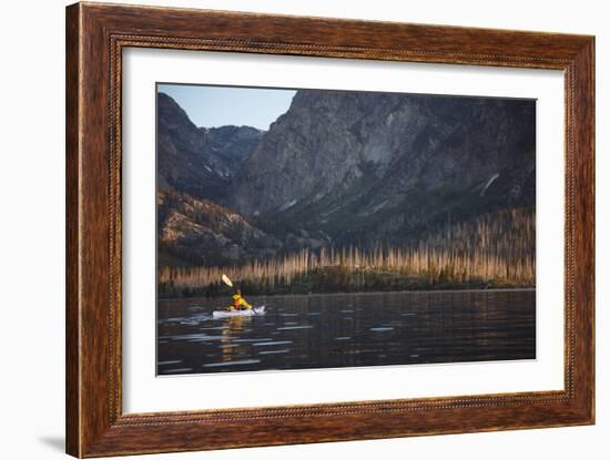 Sea Kayaking Jackson Lake In Grand Teton National Park, WY-Justin Bailie-Framed Photographic Print