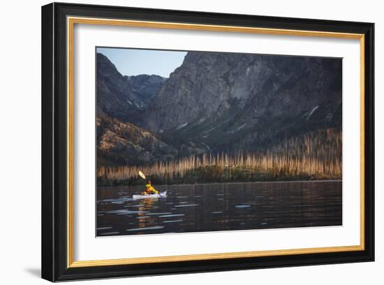 Sea Kayaking Jackson Lake In Grand Teton National Park, WY-Justin Bailie-Framed Photographic Print