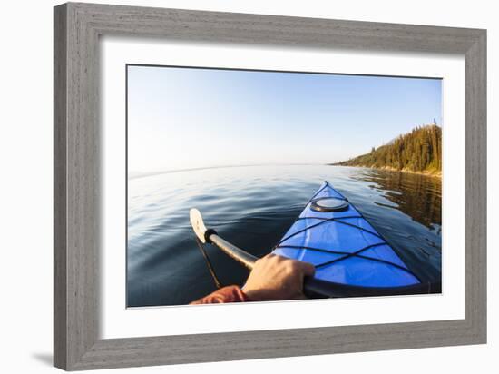 Sea Kayaking Jackson Lake In Grand Teton National Park, WY-Justin Bailie-Framed Photographic Print