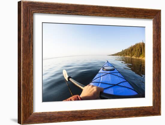 Sea Kayaking Jackson Lake In Grand Teton National Park, WY-Justin Bailie-Framed Photographic Print