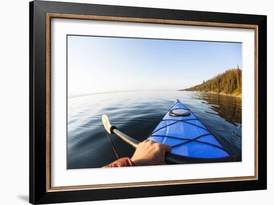 Sea Kayaking Jackson Lake In Grand Teton National Park, WY-Justin Bailie-Framed Photographic Print