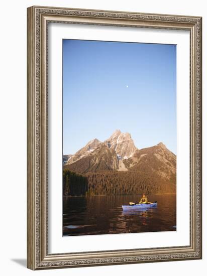 Sea Kayaking Jackson Lake In Grand Teton National Park, WY-Justin Bailie-Framed Photographic Print