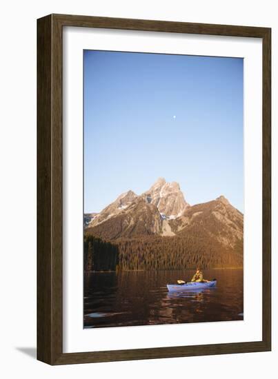 Sea Kayaking Jackson Lake In Grand Teton National Park, WY-Justin Bailie-Framed Photographic Print