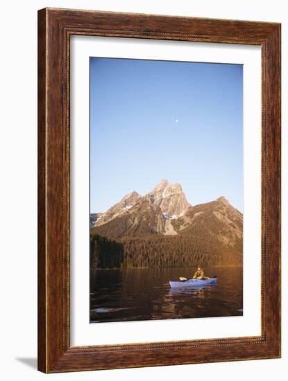 Sea Kayaking Jackson Lake In Grand Teton National Park, WY-Justin Bailie-Framed Photographic Print