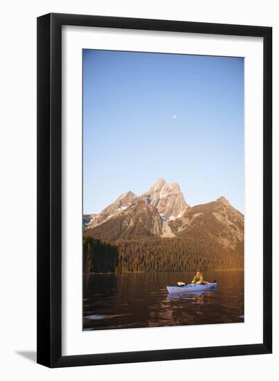 Sea Kayaking Jackson Lake In Grand Teton National Park, WY-Justin Bailie-Framed Photographic Print