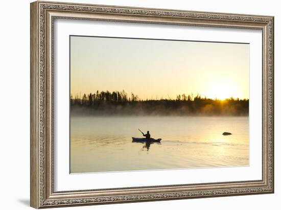 Sea Kayaking Jackson Lake In Grand Teton National Park, WY-Justin Bailie-Framed Photographic Print