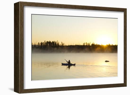 Sea Kayaking Jackson Lake In Grand Teton National Park, WY-Justin Bailie-Framed Photographic Print