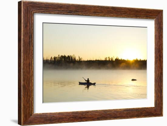 Sea Kayaking Jackson Lake In Grand Teton National Park, WY-Justin Bailie-Framed Photographic Print