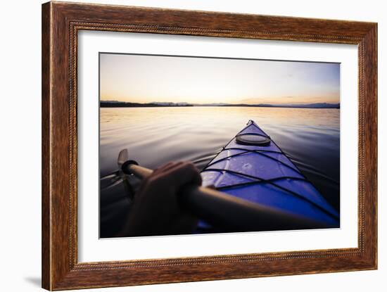 Sea Kayaking Jackson Lake In Grand Teton National Park, WY-Justin Bailie-Framed Photographic Print