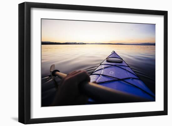 Sea Kayaking Jackson Lake In Grand Teton National Park, WY-Justin Bailie-Framed Photographic Print