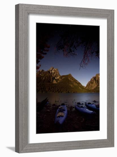 Sea Kayaking Jackson Lake In Grand Teton National Park, WY-Justin Bailie-Framed Photographic Print