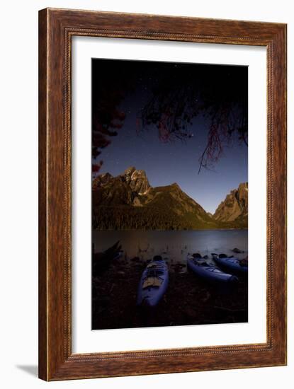 Sea Kayaking Jackson Lake In Grand Teton National Park, WY-Justin Bailie-Framed Photographic Print