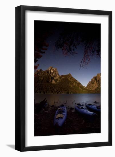 Sea Kayaking Jackson Lake In Grand Teton National Park, WY-Justin Bailie-Framed Photographic Print