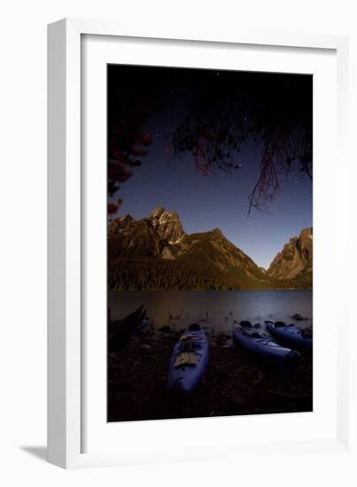 Sea Kayaking Jackson Lake In Grand Teton National Park, WY-Justin Bailie-Framed Photographic Print