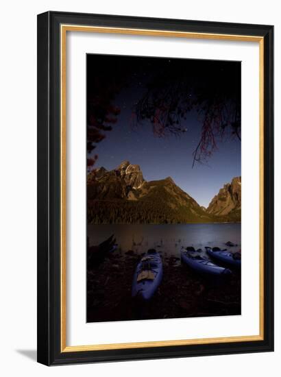 Sea Kayaking Jackson Lake In Grand Teton National Park, WY-Justin Bailie-Framed Photographic Print