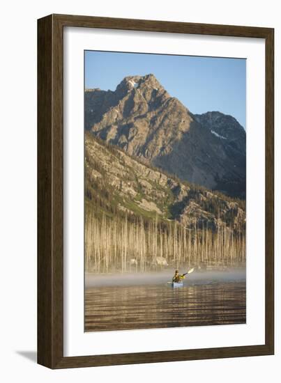 Sea Kayaking Jackson Lake In Grand Teton National Park, WY-Justin Bailie-Framed Photographic Print