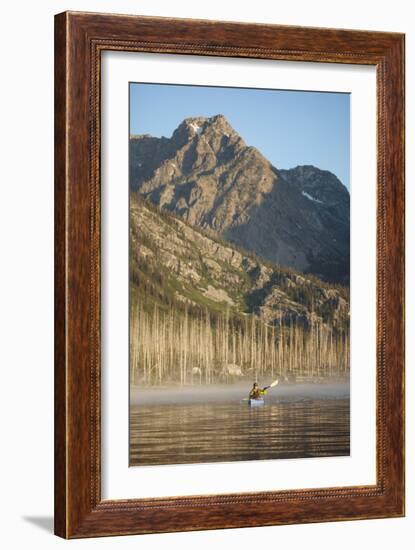 Sea Kayaking Jackson Lake In Grand Teton National Park, WY-Justin Bailie-Framed Photographic Print