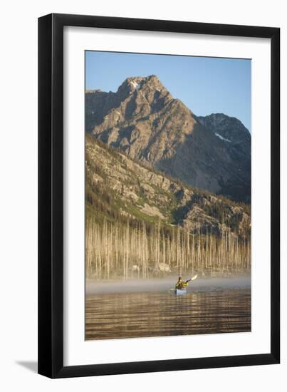 Sea Kayaking Jackson Lake In Grand Teton National Park, WY-Justin Bailie-Framed Photographic Print