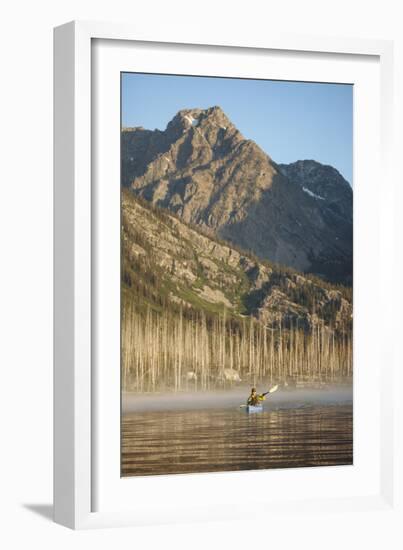 Sea Kayaking Jackson Lake In Grand Teton National Park, WY-Justin Bailie-Framed Photographic Print