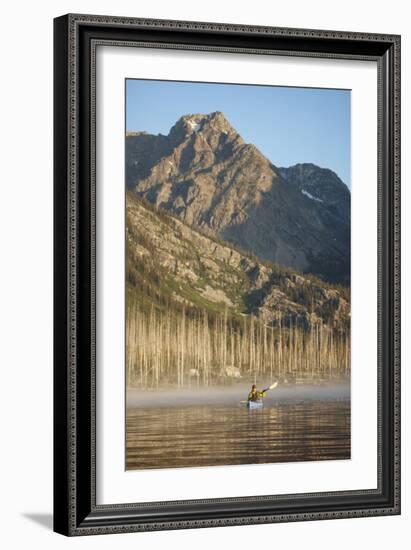 Sea Kayaking Jackson Lake In Grand Teton National Park, WY-Justin Bailie-Framed Photographic Print