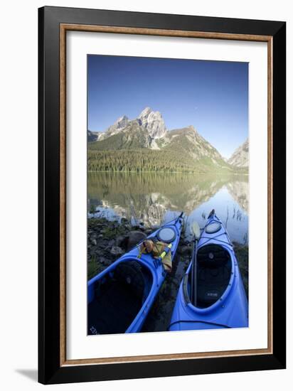 Sea Kayaking Jackson Lake In Grand Teton National Park, WY-Justin Bailie-Framed Photographic Print