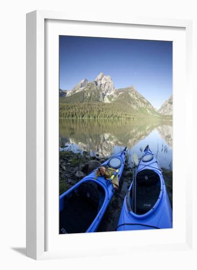 Sea Kayaking Jackson Lake In Grand Teton National Park, WY-Justin Bailie-Framed Photographic Print