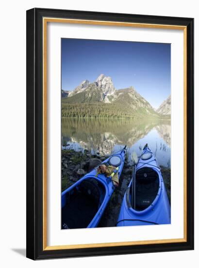 Sea Kayaking Jackson Lake In Grand Teton National Park, WY-Justin Bailie-Framed Photographic Print