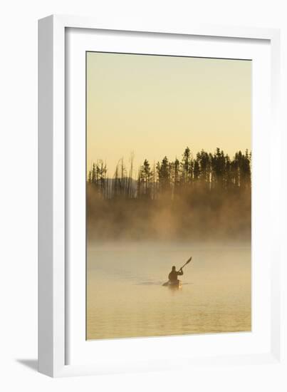 Sea Kayaking Jackson Lake In Grand Teton National Park, WY-Justin Bailie-Framed Photographic Print