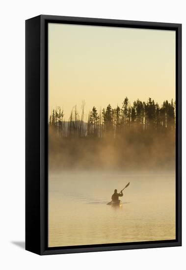 Sea Kayaking Jackson Lake In Grand Teton National Park, WY-Justin Bailie-Framed Premier Image Canvas