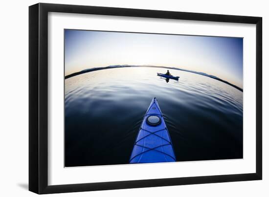 Sea Kayaking Jackson Lake In Grand Teton National Park, WY-Justin Bailie-Framed Photographic Print