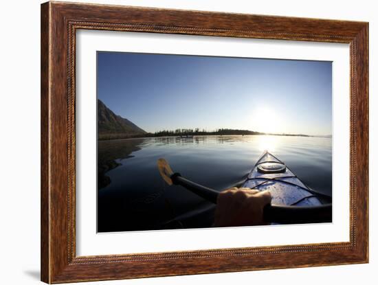 Sea Kayaking Jackson Lake In Grand Teton National Park, WY-Justin Bailie-Framed Photographic Print