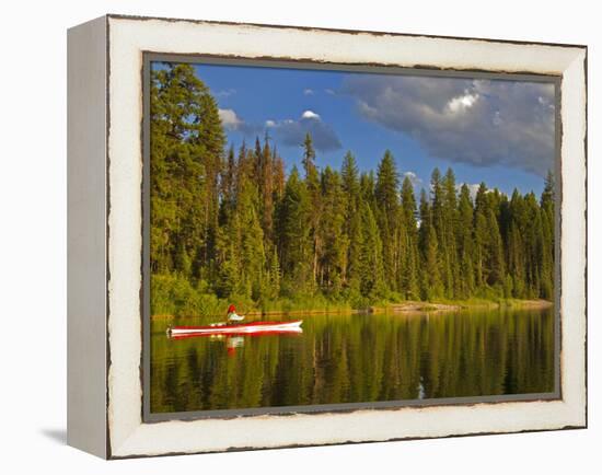 Sea Kayaking on Rainy Lake in the Lolo National Forest, Montana, Usa-Chuck Haney-Framed Premier Image Canvas