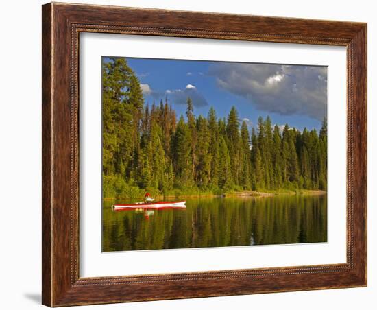 Sea Kayaking on Rainy Lake in the Lolo National Forest, Montana, Usa-Chuck Haney-Framed Photographic Print
