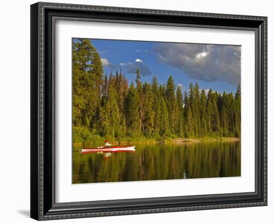 Sea Kayaking on Rainy Lake in the Lolo National Forest, Montana, Usa-Chuck Haney-Framed Photographic Print