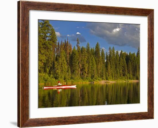 Sea Kayaking on Rainy Lake in the Lolo National Forest, Montana, Usa-Chuck Haney-Framed Photographic Print