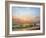 Sea Landscape On A Sunset-balaikin2009-Framed Art Print